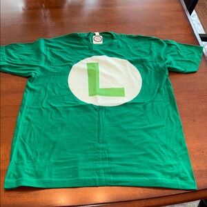 Green Adult Sz Lrg Luigi T-Shirt with L Logo